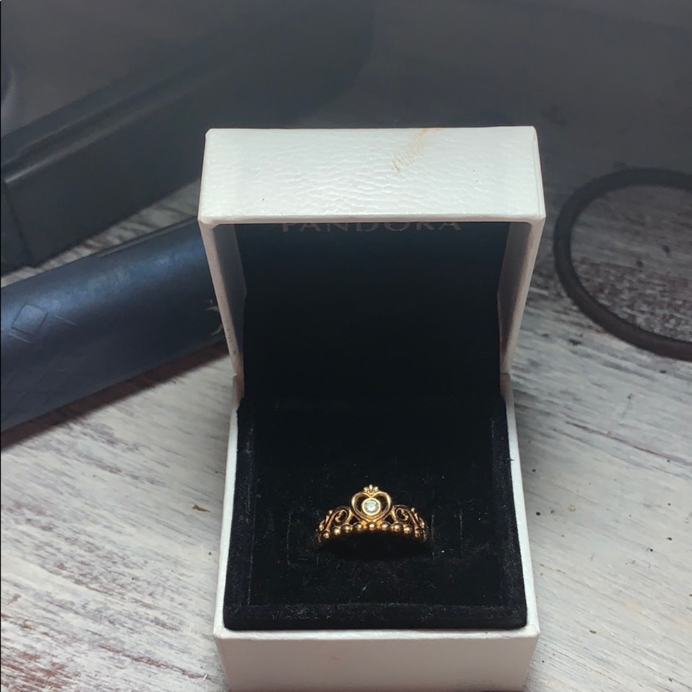 Rose Gold size 7 Pandora Princess Ring